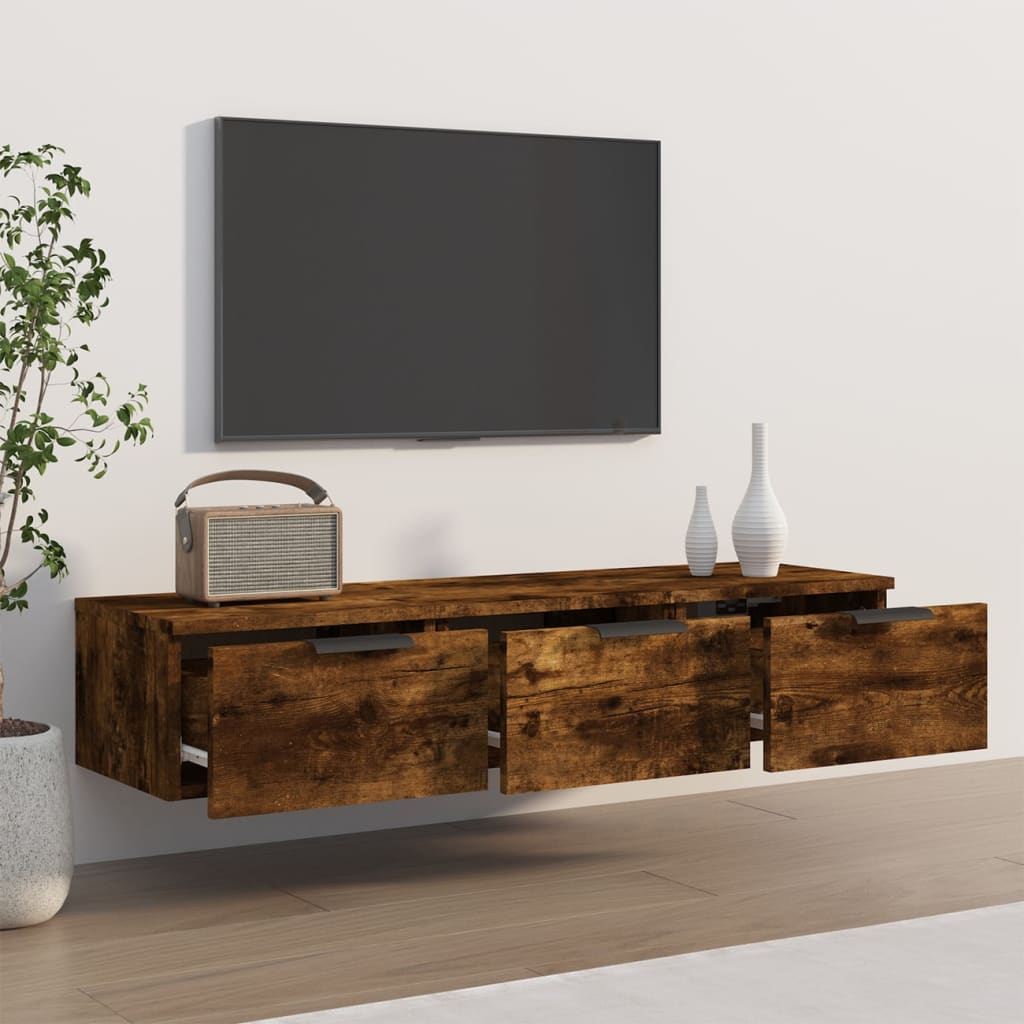 vidaXL Szafka ścienna, przydymiony dąb, 102x30x20 cm