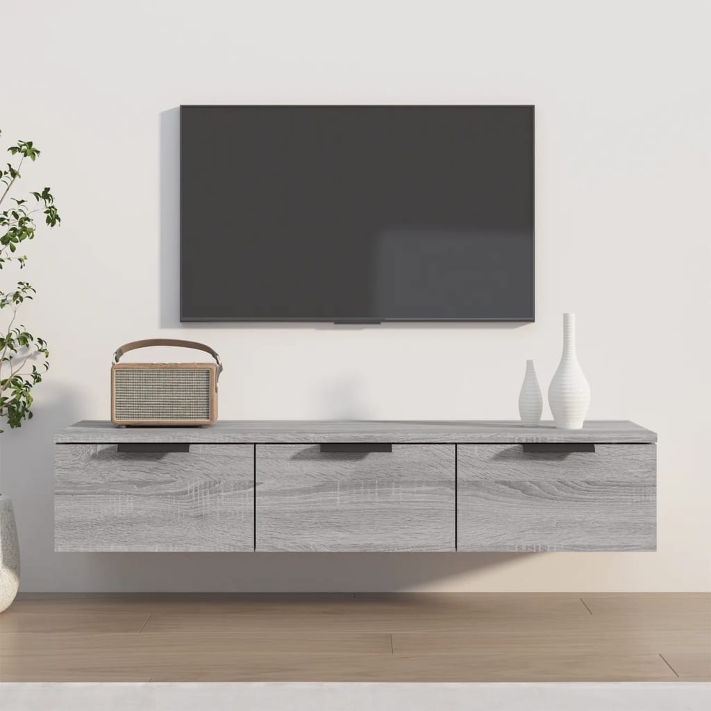 vidaXL Szafka ścienna, szary dąb sonoma, 102x30x20 cm
