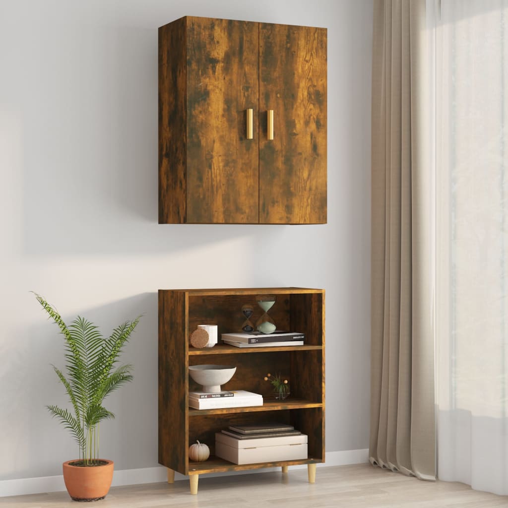 vidaXL Szafka wisząca, przydymiony dąb, 69,5x34x90 cm