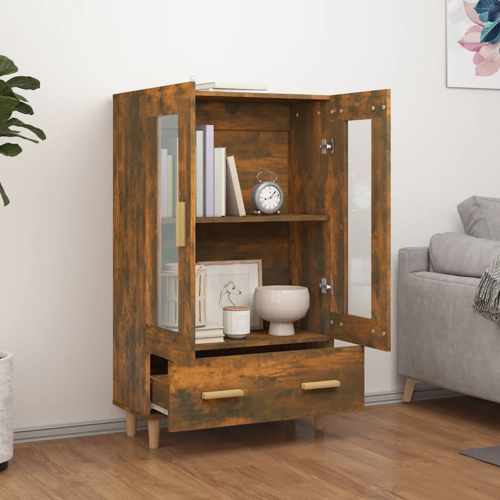 vidaXL Szafka, przydymiony dąb, 70x31x115 cm, materiał drewnopochodny