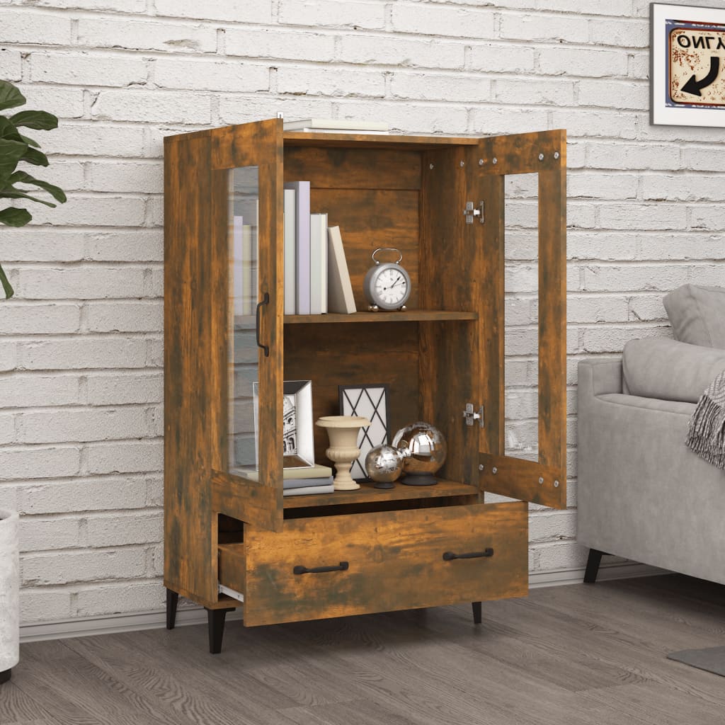 vidaXL Szafka, przydymiony dąb, 70x31x115 cm, materiał drewnopochodny