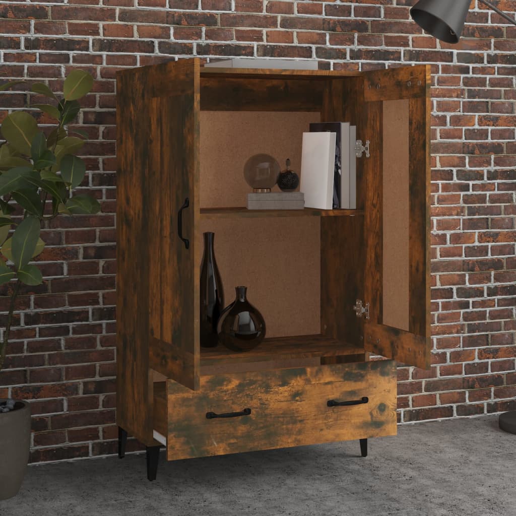vidaXL Szafka, przydymiony dąb, 70x31x115 cm, materiał drewnopochodny