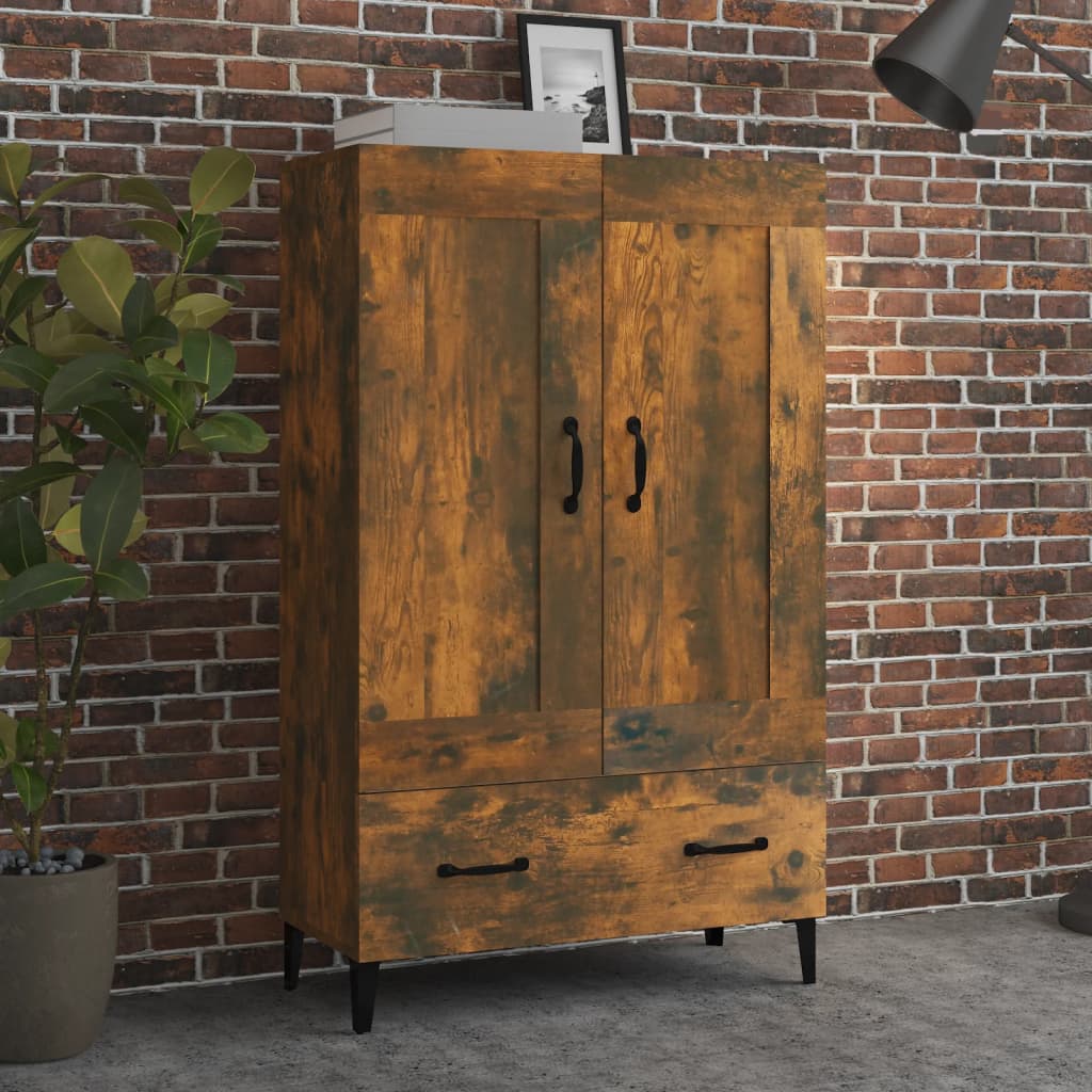 vidaXL Szafka, przydymiony dąb, 70x31x115 cm, materiał drewnopochodny
