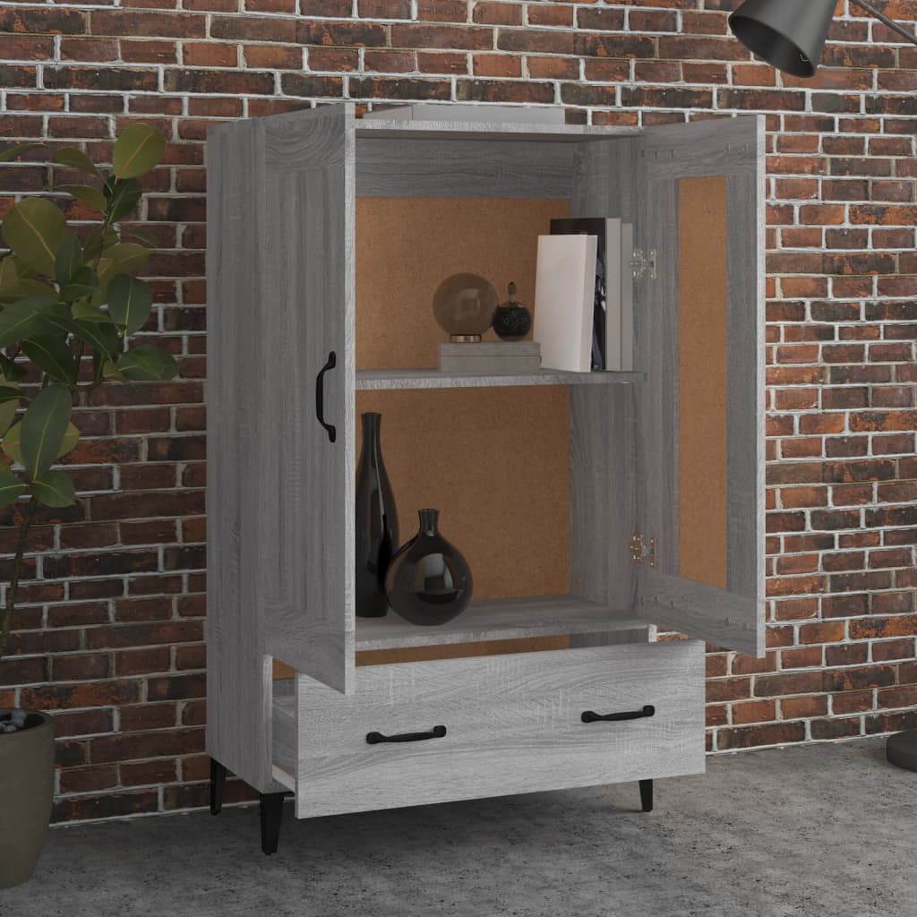 vidaXL Szafka, szary dąb sonoma, 70x31x115 cm, materiał drewnopochodny