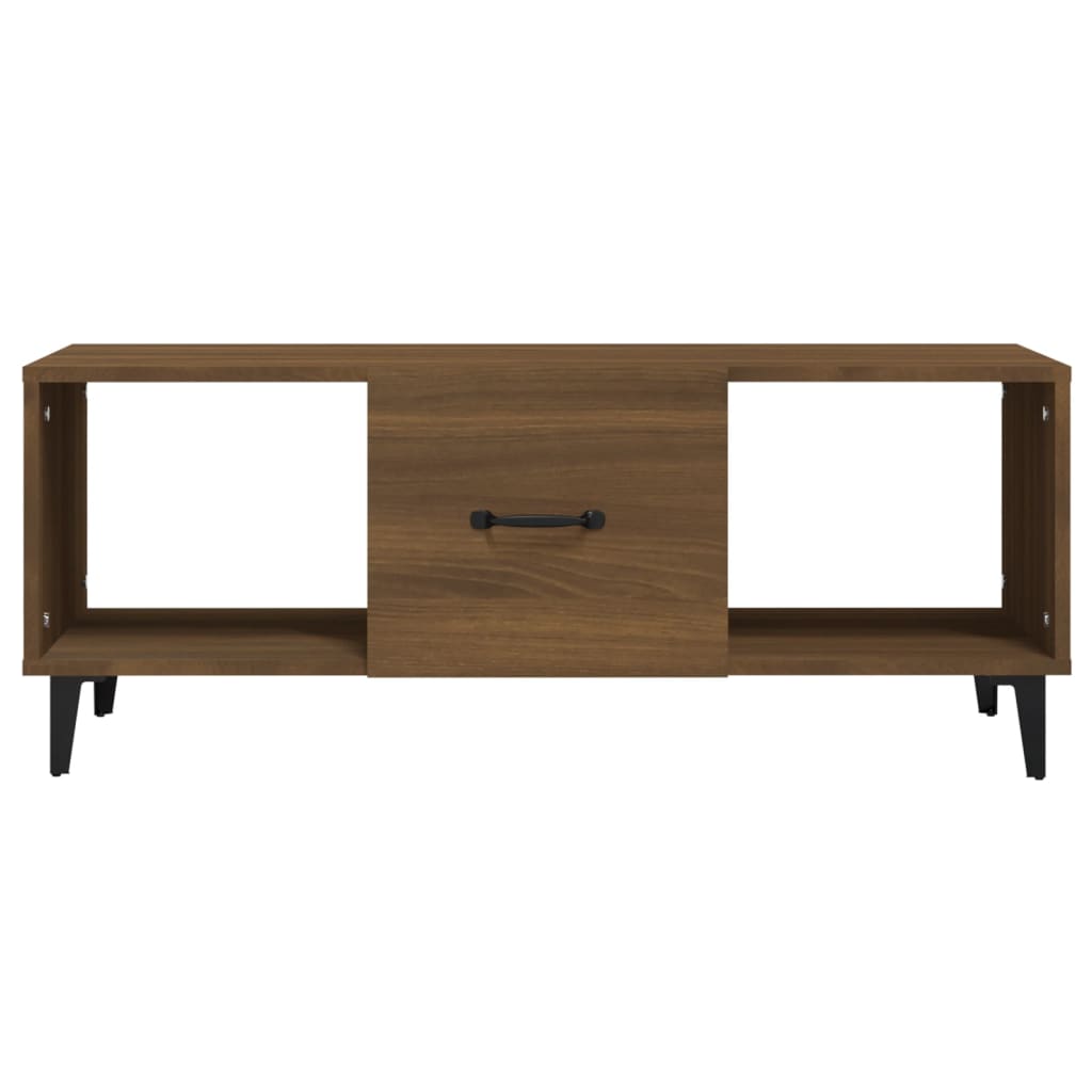 vidaXL Stolik kawowy, brązowy dąb 102x50x40 cm materiał drewnopochodny