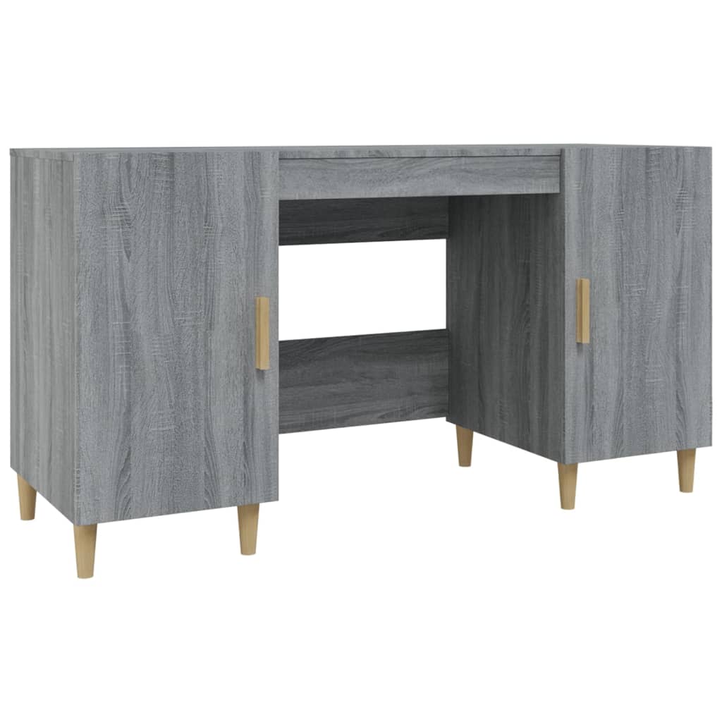 vidaXL Biurko, szary dąb sonoma, 140x50x75 cm, materiał drewnopochodny