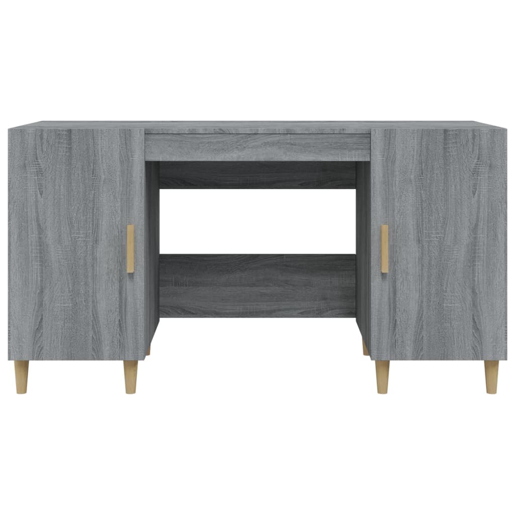 vidaXL Biurko, szary dąb sonoma, 140x50x75 cm, materiał drewnopochodny