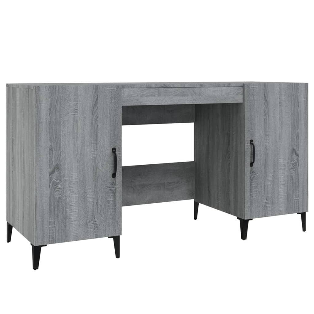vidaXL Biurko, szary dąb sonoma, 140x50x75 cm, materiał drewnopochodny