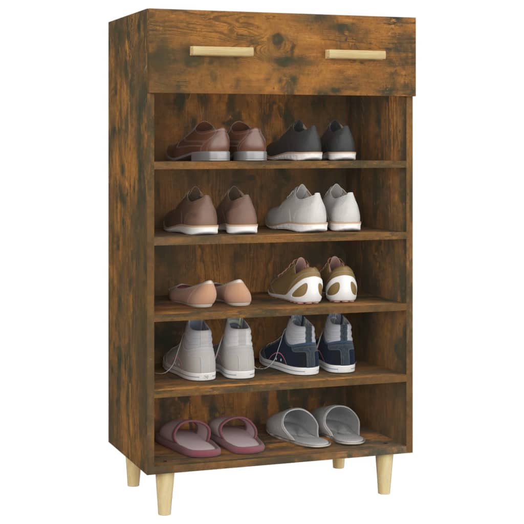 vidaXL Szafka na buty, przydymiony dąb, 60x35x105 cm