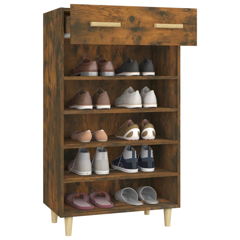 vidaXL Szafka na buty, przydymiony dąb, 60x35x105 cm