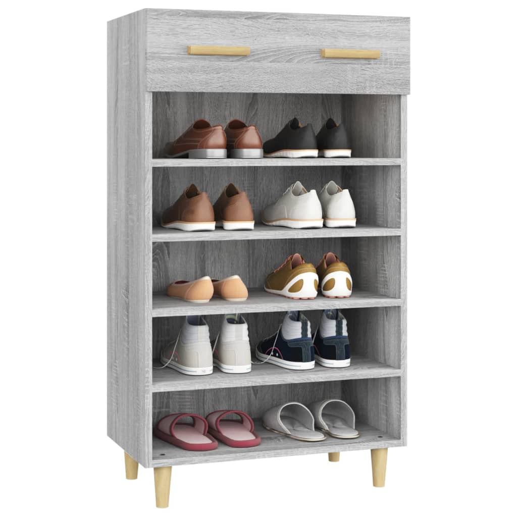 vidaXL Szafka na buty, szary dąb sonoma, 60x35x105 cm