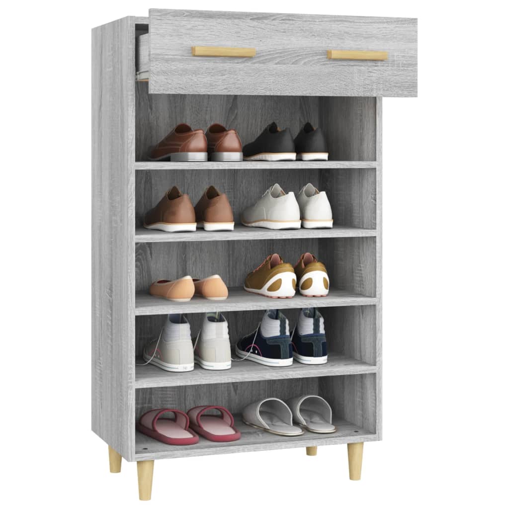 vidaXL Szafka na buty, szary dąb sonoma, 60x35x105 cm