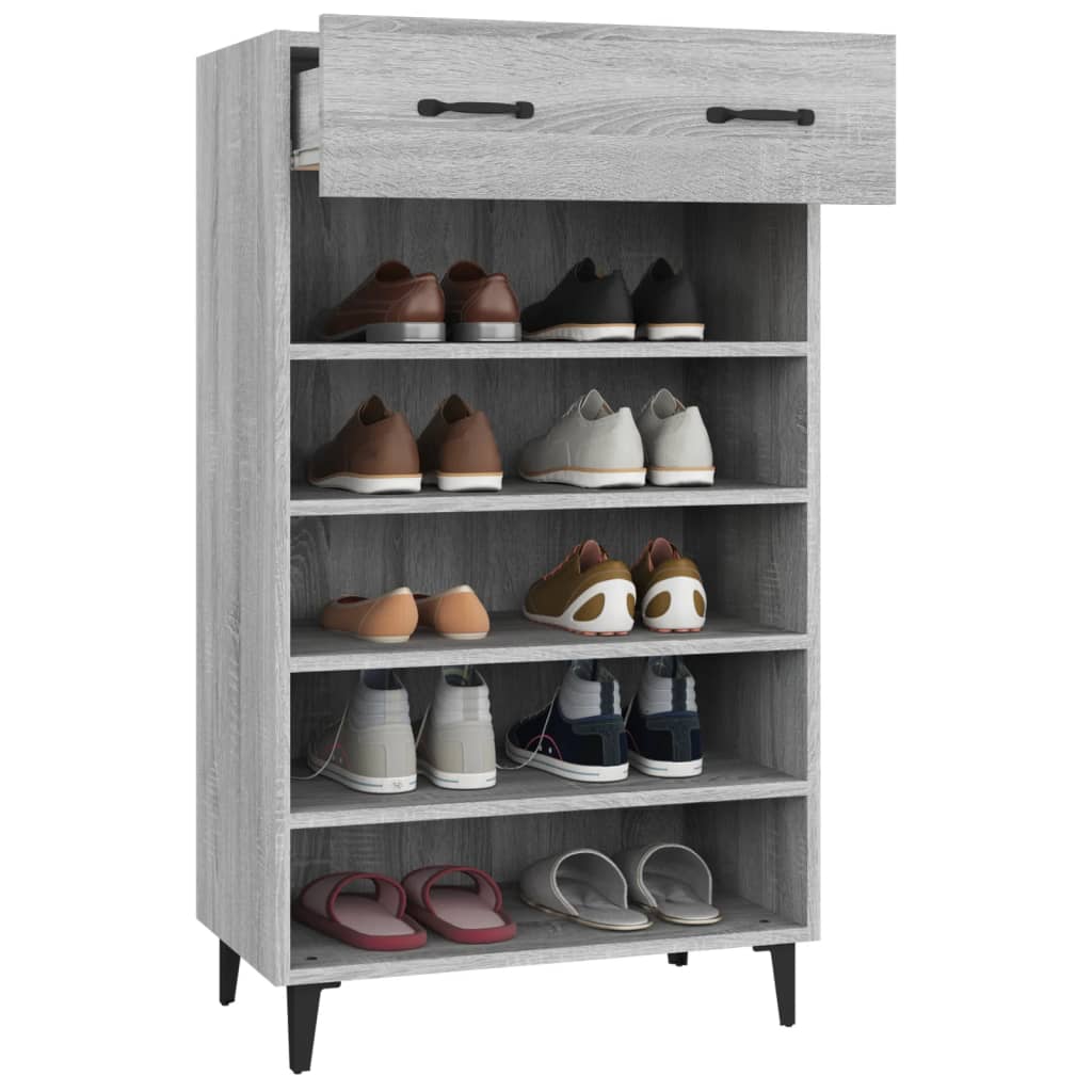 vidaXL Szafka na buty, szary dąb sonoma, 60x35x105 cm