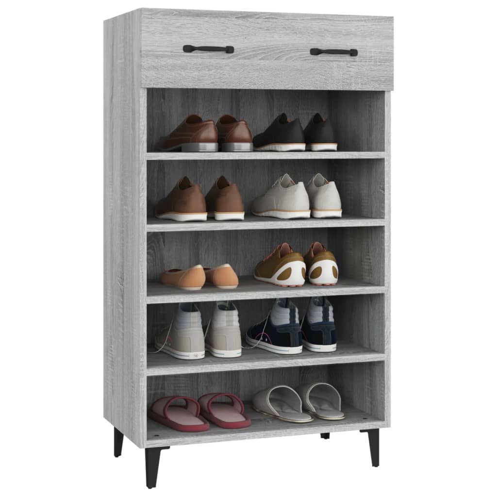 vidaXL Szafka na buty, szary dąb sonoma, 60x35x105 cm