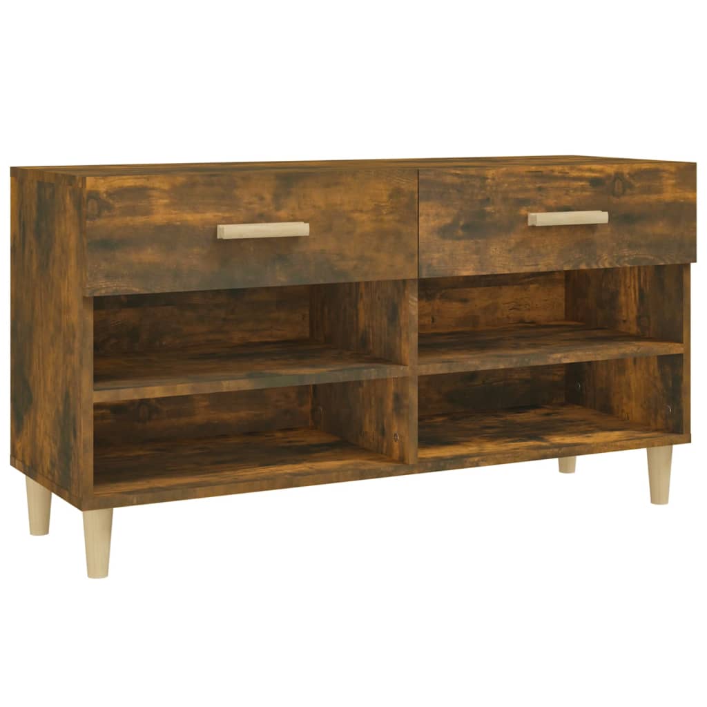 vidaXL Szafka na buty, przydymiony dąb, 102x35x55 cm