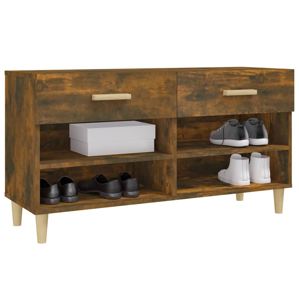 vidaXL Szafka na buty, przydymiony dąb, 102x35x55 cm