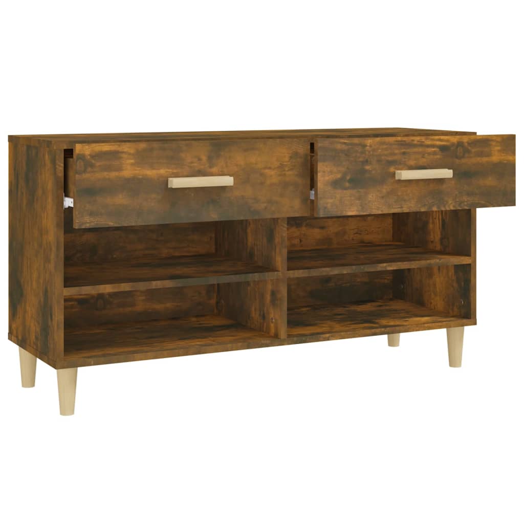 vidaXL Szafka na buty, przydymiony dąb, 102x35x55 cm