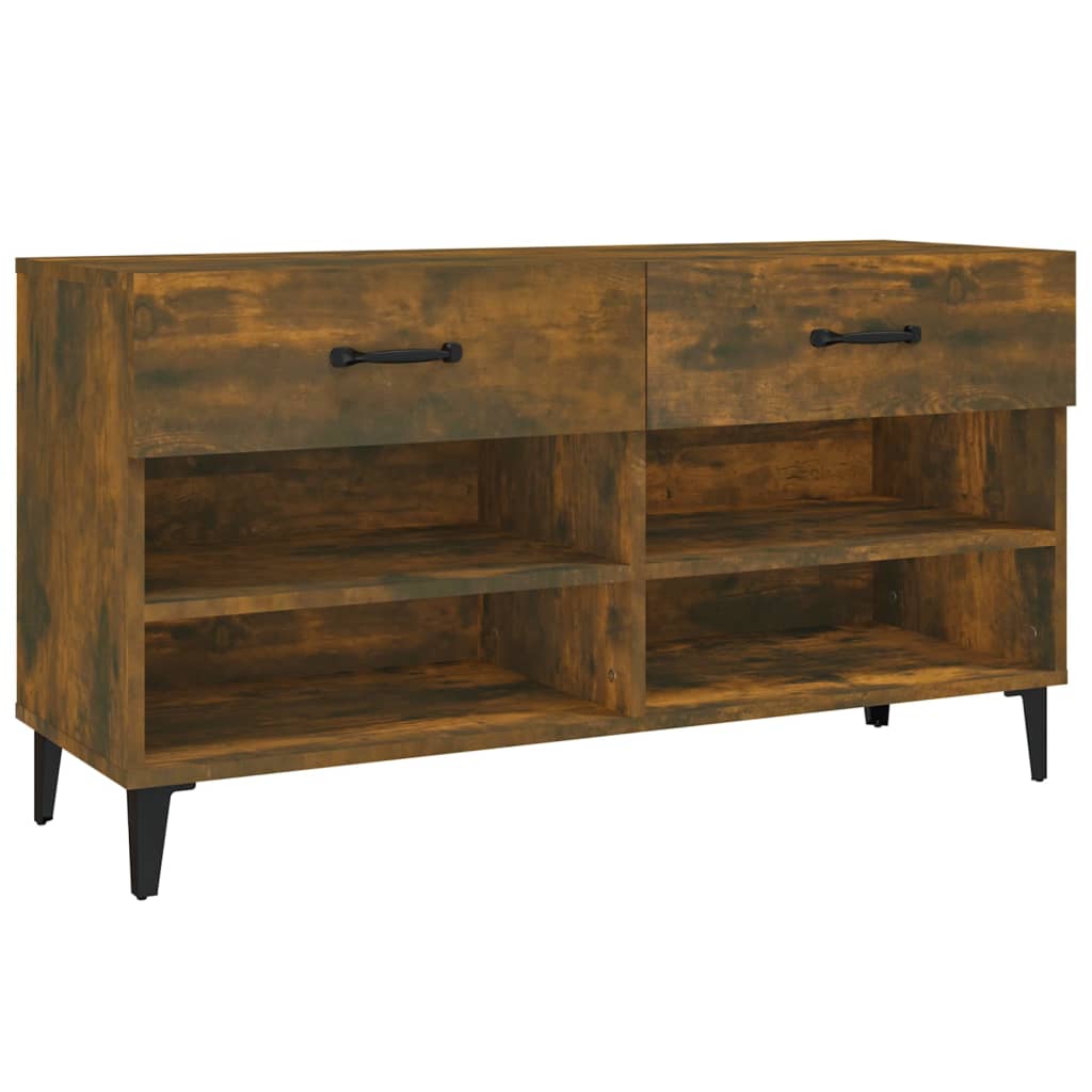 vidaXL Szafka na buty, przydymiony dąb, 102x35x55 cm
