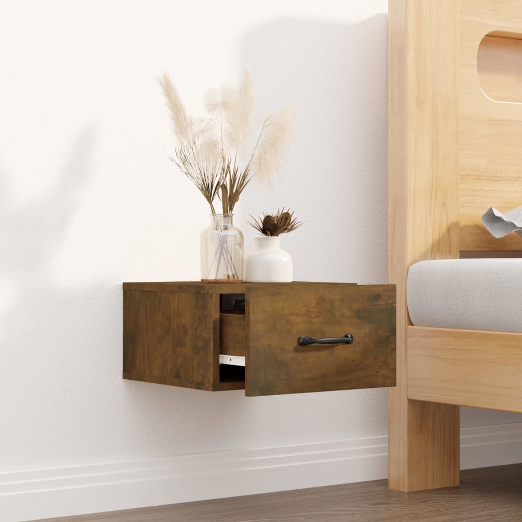 vidaXL Wisząca szafka nocna, przydymiony dąb, 35x35x20 cm