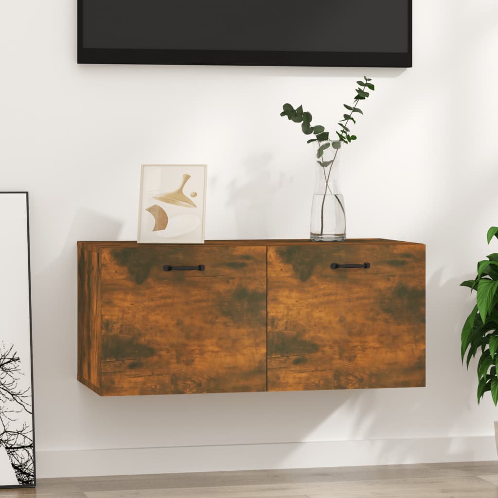 vidaXL Szafka wisząca, przydymiony dąb, 80x36,5x35 cm
