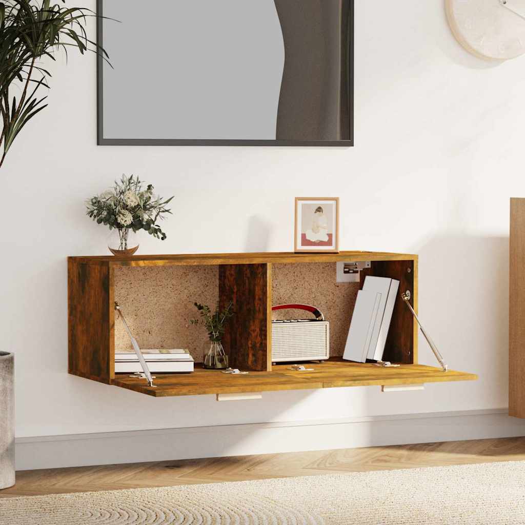 vidaXL Szafka wisząca, przydymiony dąb, 100x36,5x35 cm
