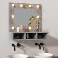 vidaXL Szafka z lustrem i LED, szary dąb sonoma, 60x31,5x62 cm