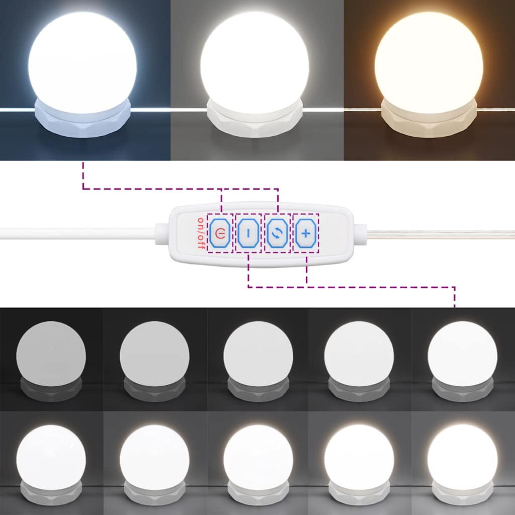 vidaXL Szafka z lustrem i LED, przydymiony dąb, 90x31,5x62 cm