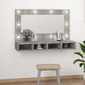 vidaXL Szafka z lustrem i LED, szary dąb sonoma, 90x31,5x62 cm