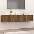 vidaXL Ścienne szafki TV, 2 szt., przydymiony dąb, 80x30x30 cm