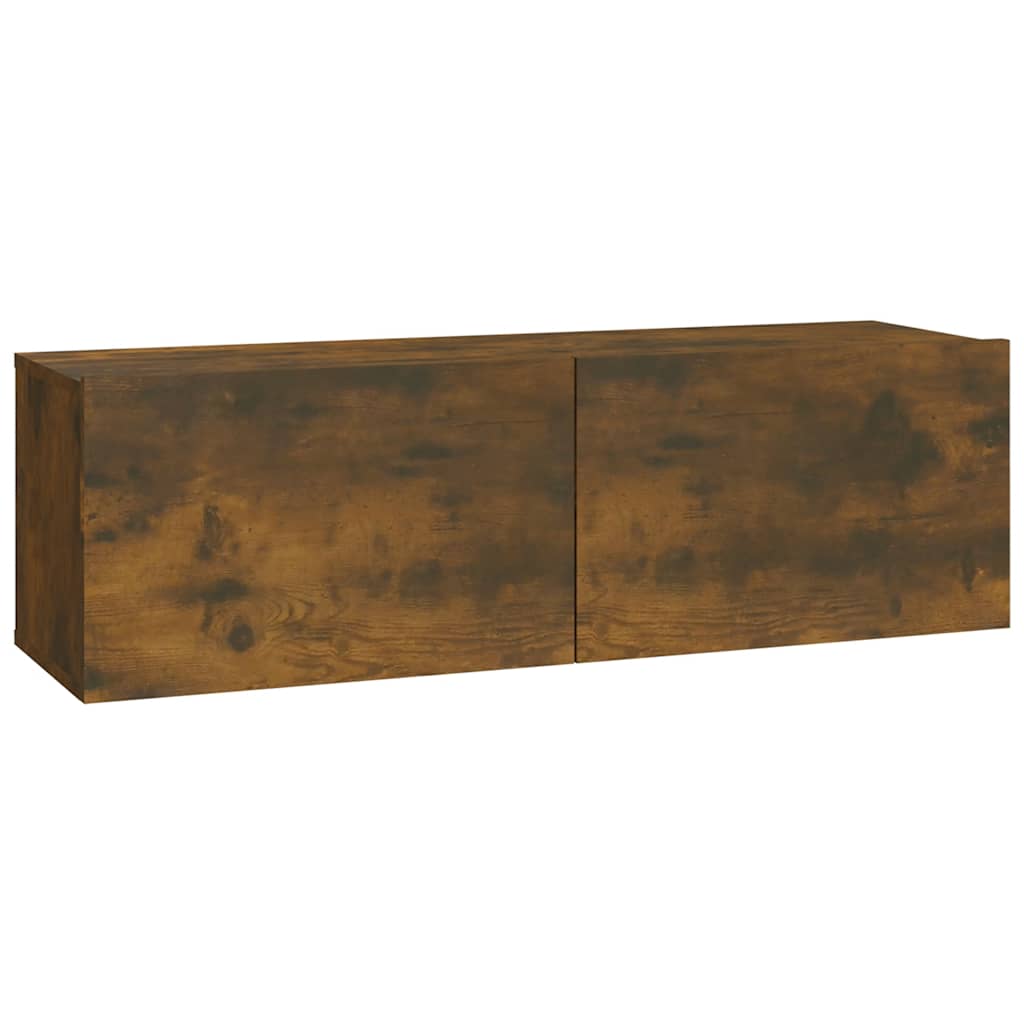 vidaXL Ścienne szafki TV, 2 szt., przydymiony dąb, 100x30x30 cm