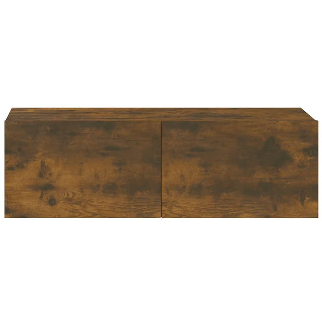 vidaXL Ścienne szafki TV, 2 szt., przydymiony dąb, 100x30x30 cm