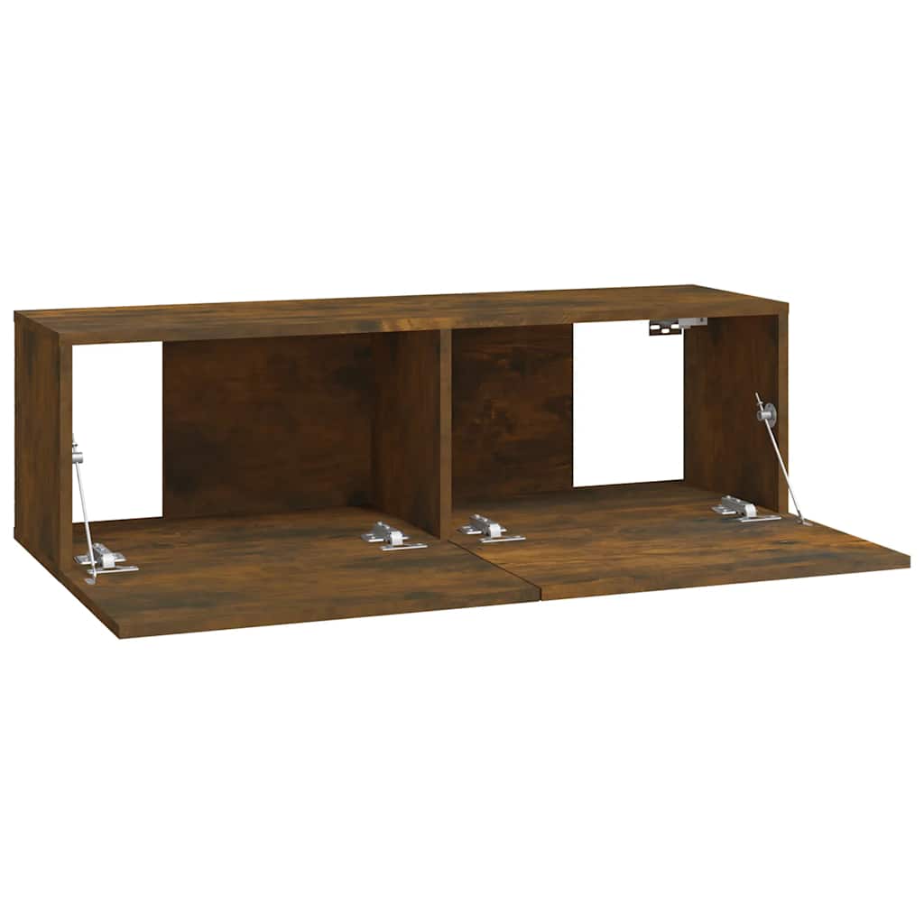 vidaXL Ścienne szafki TV, 2 szt., przydymiony dąb, 100x30x30 cm
