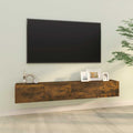 vidaXL Ścienne szafki TV, 2 szt., przydymiony dąb, 100x30x30 cm