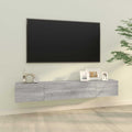 vidaXL Ścienne szafki TV, 2 szt., szary dąb sonoma, 100x30x30 cm