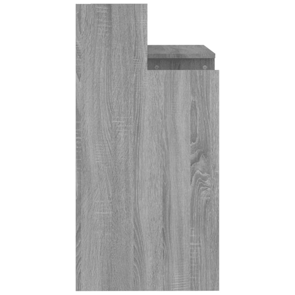 vidaXL Biurko z podświetleniem LED, szary dąb sonoma, 97x45x90 cm