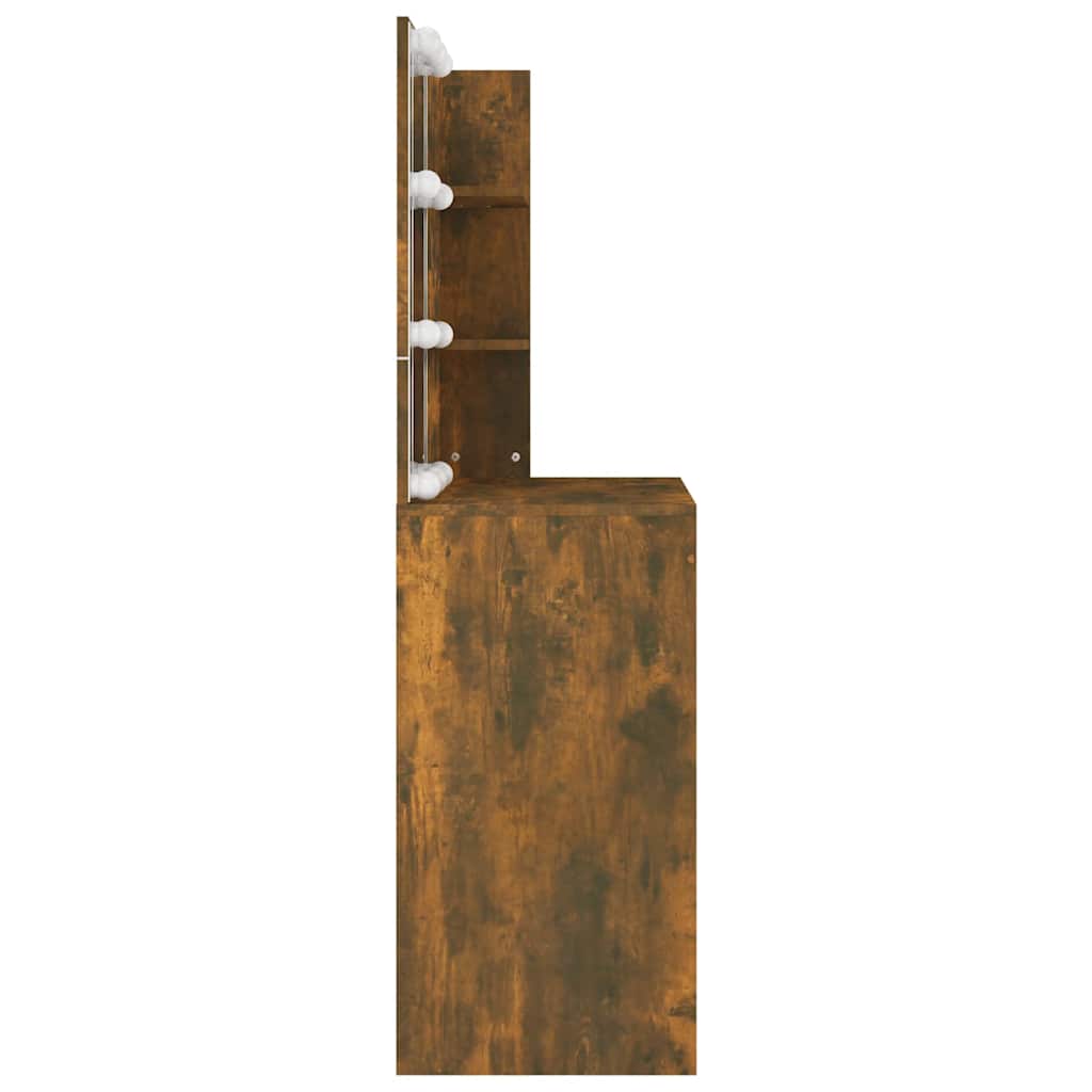 vidaXL Toaletka z LED, brązowy dąb, 74,5x40x141 cm