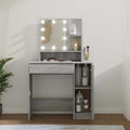 vidaXL Toaletka z LED, szary dąb sonoma, 86,5x35x136 cm