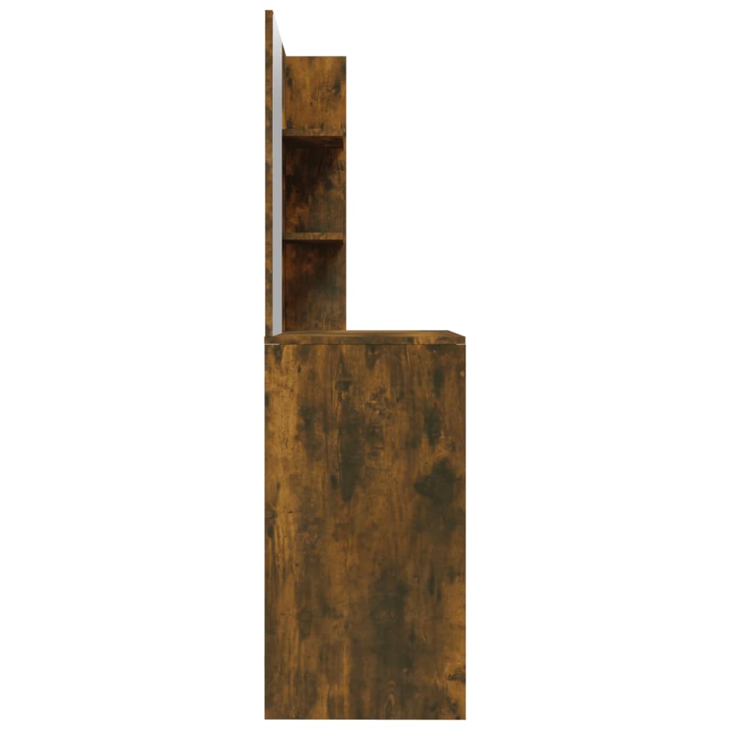 vidaXL Toaletka z lustrem, przydymiony dąb, 74,5x40x141 cm