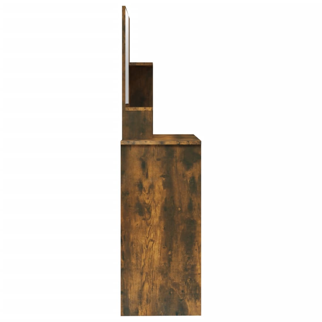 vidaXL Toaletka z lustrem, przydymiony dąb, 86,5x35x136 cm