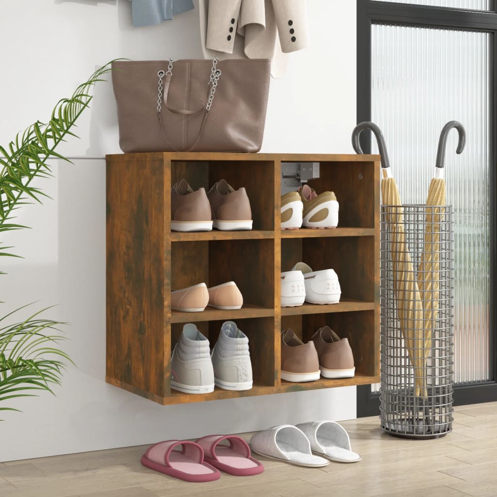 vidaXL Szafka na buty, przydymiony dąb, 52,5x30x50 cm