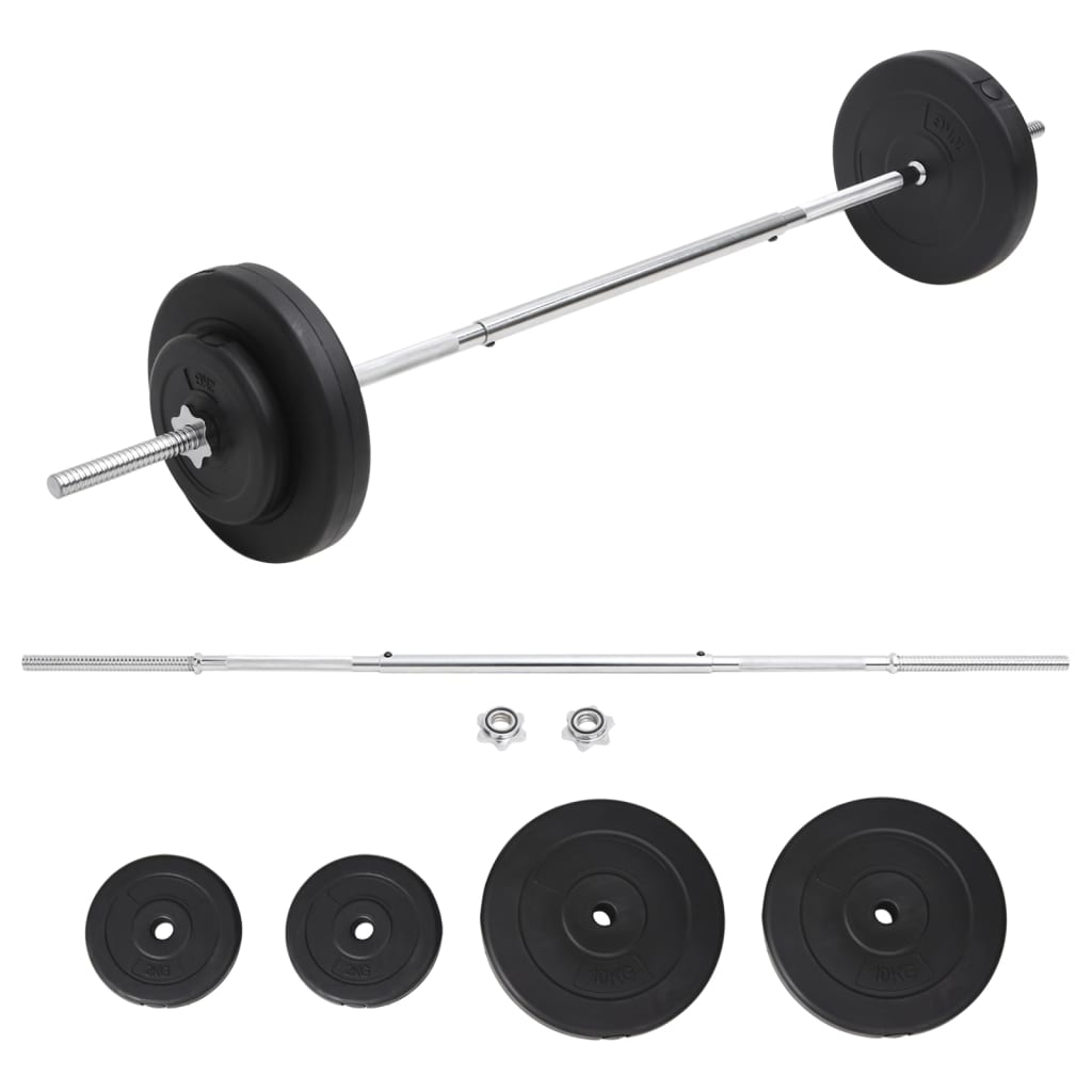 vidaXL Sztanga z zestawem obciążeń, 30 kg