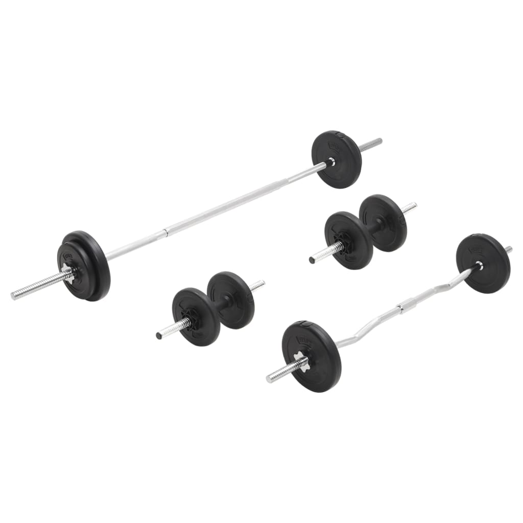 vidaXL Sztanga i hantle z zestawem obciążeń, 30 kg