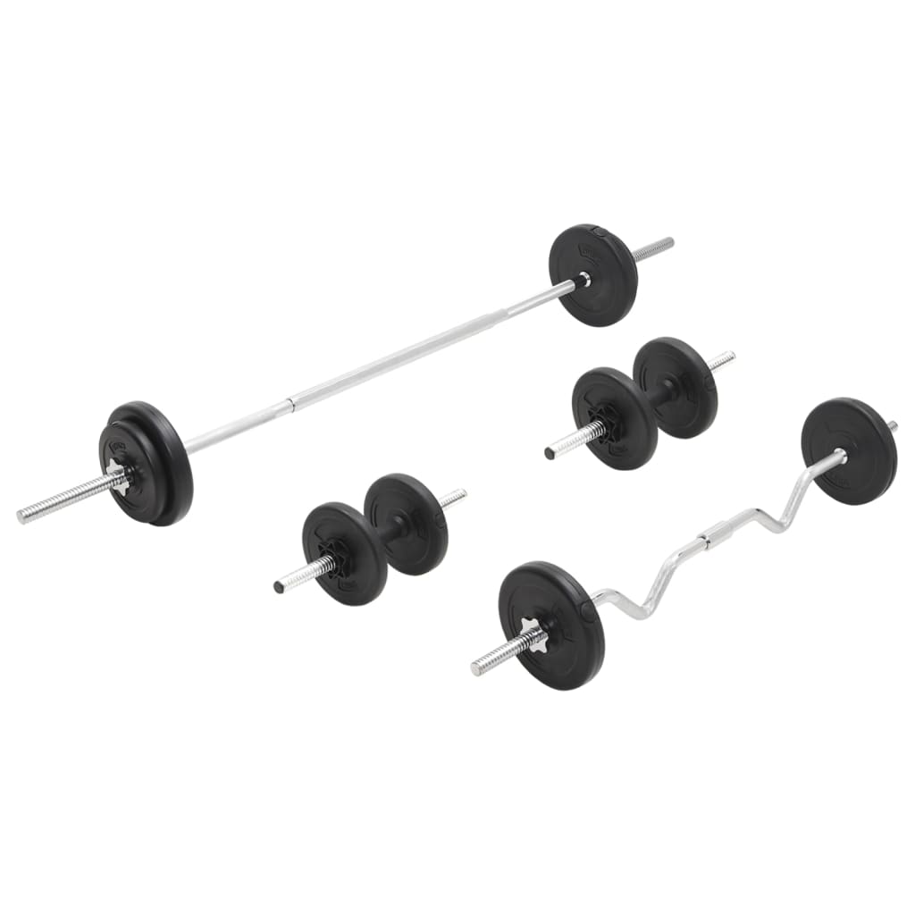 vidaXL Sztanga i hantle z zestawem obciążeń, 30 kg