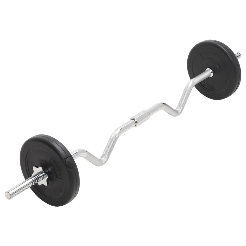 vidaXL Sztanga i hantle z zestawem obciążeń, 30 kg