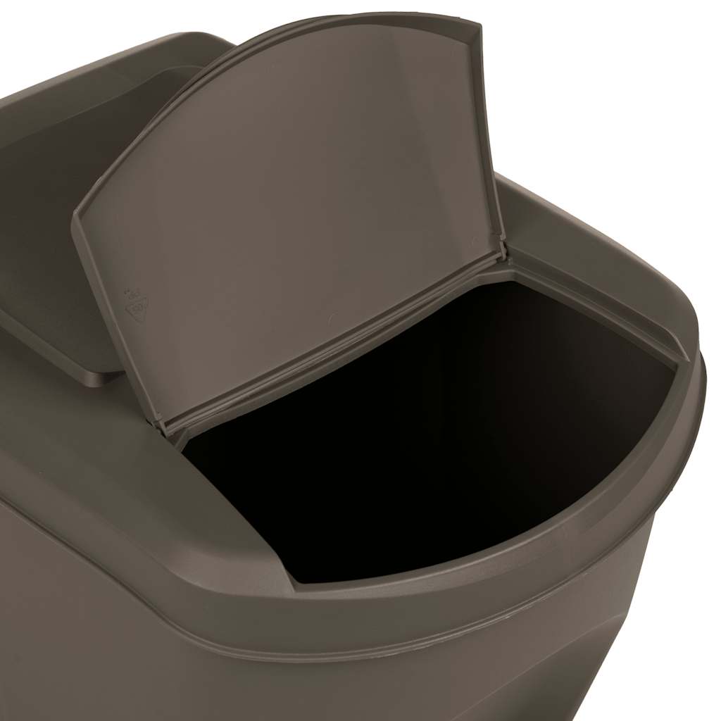 vidaXL Sztaplowane kosze na śmieci, 3 szt., szare, 75 L, polipropylen