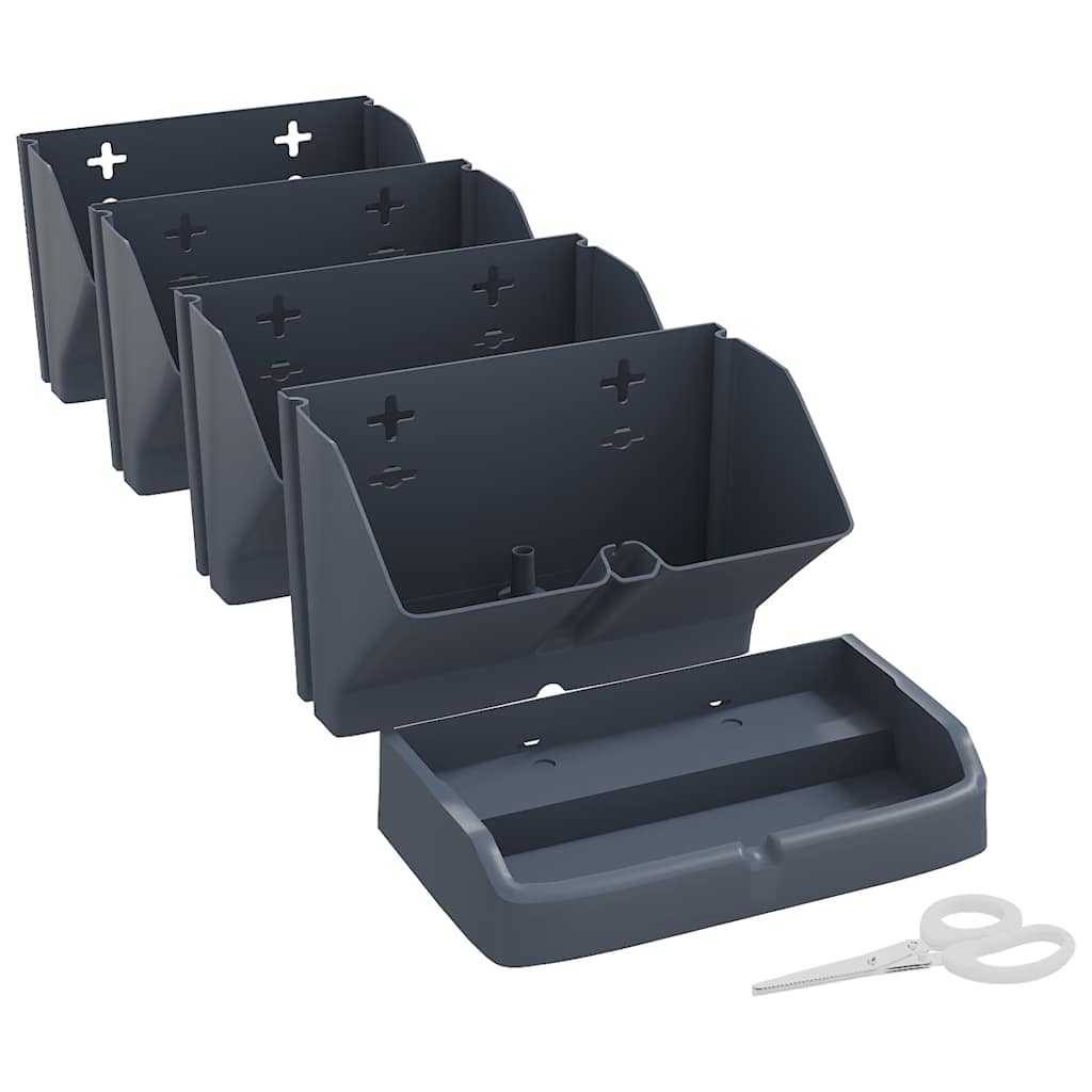 vidaXL Zestaw doniczek do ogrodu wertykalnego, 4 szt., antracytowy, PP