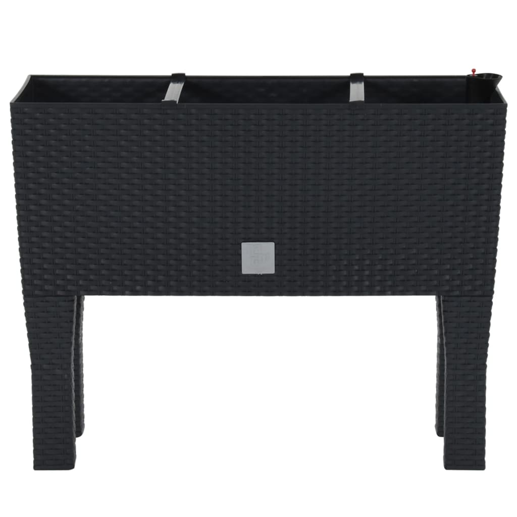 vidaXL Podwyższona donica, antracytowa, 60x25x46 cm, rattan PP