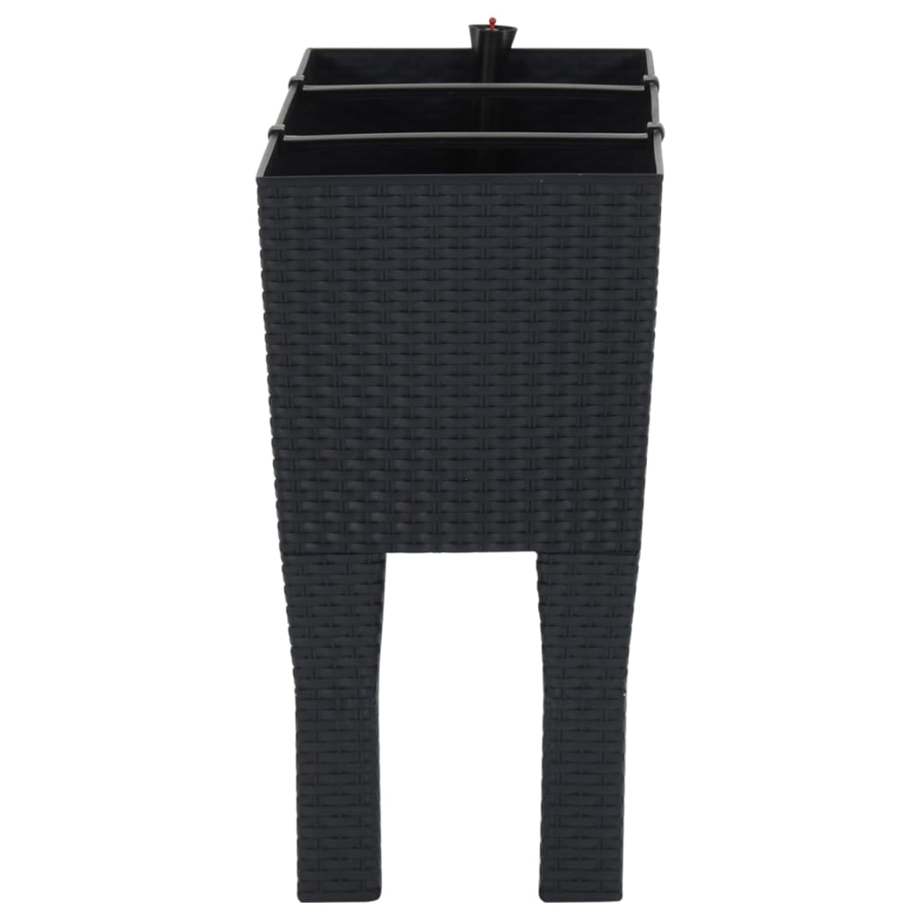 vidaXL Podwyższona donica, antracytowa, 60x25x46 cm, rattan PP