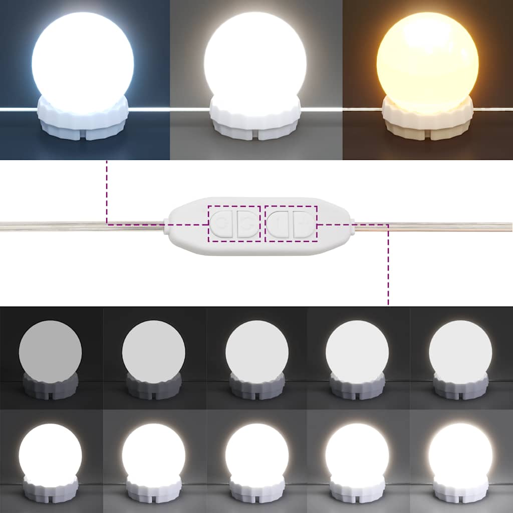 vidaXL Toaletka z LED, miodowy brąz, lite drewno sosnowe