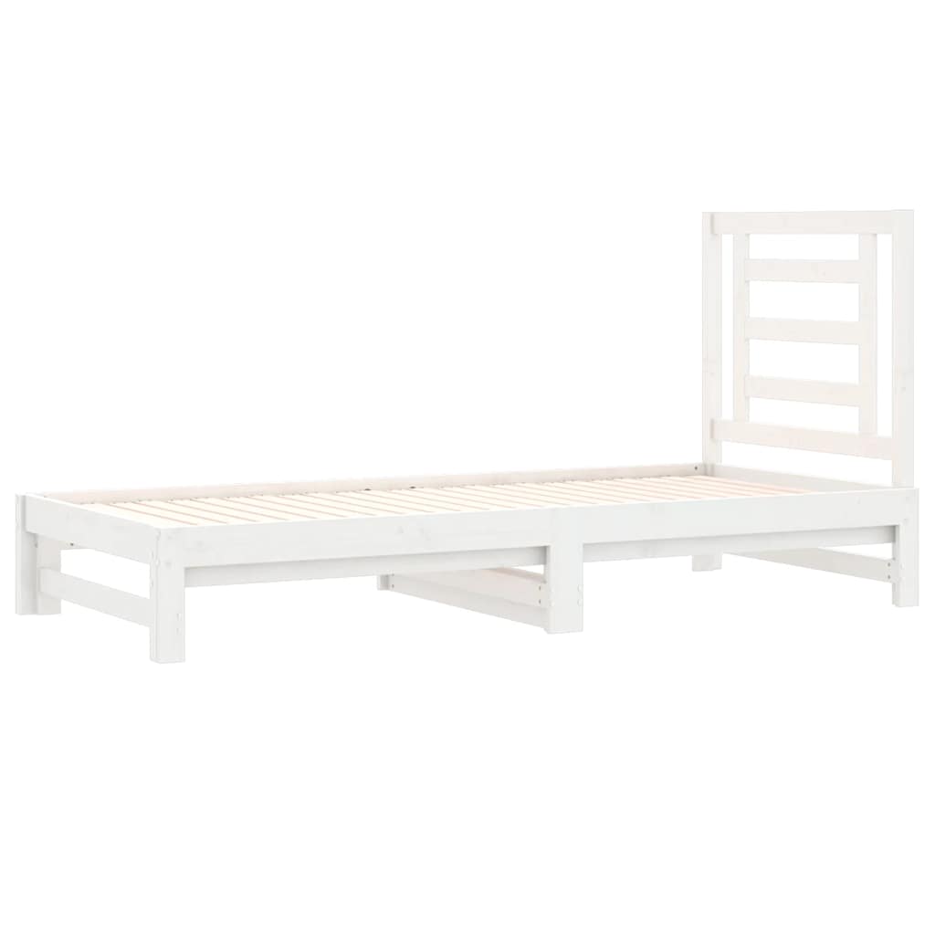 vidaXL Łóżko rozsuwane, białe, 2x(90x200) cm, lite drewno sosnowe